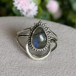Labradorite 💍 925 Sterling Silver Ring (Size 7 )