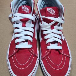 Red High Top Vans Perfect Condition