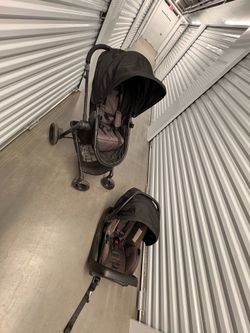 Evenflo car seat with base and stroller