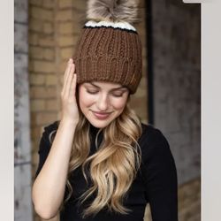 Panache Brown And Cream Block With Black Stripe Beanie 