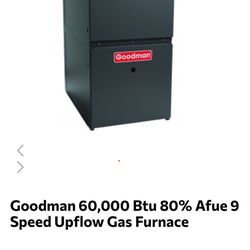 New open box never used 80%  60k BTU Goodman Furnace
