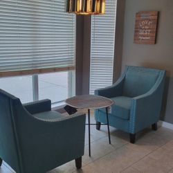 Modern Lounge Chair Set – 2 Chairs + Side Table Combo