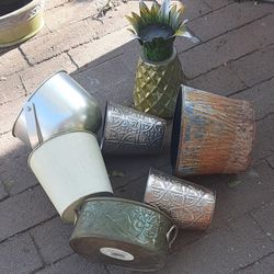 Lot Of Tin Planters