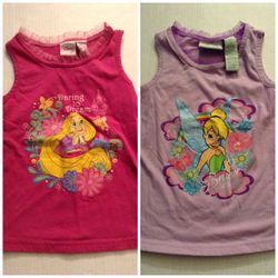 2 Girls Disney Pink & Purple T-Shirts