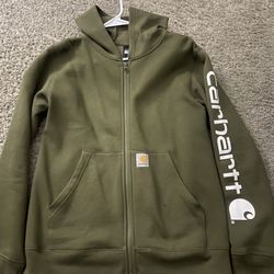 (Worn) Authentic Boys' Carhartt Long-Sleeve Full Zip Logo Sweatshirt