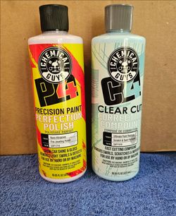 Chemical Guys P4 Precision Paint Perfection Polish and C4 Clear Cut Correction Compound Bundle (NEW)