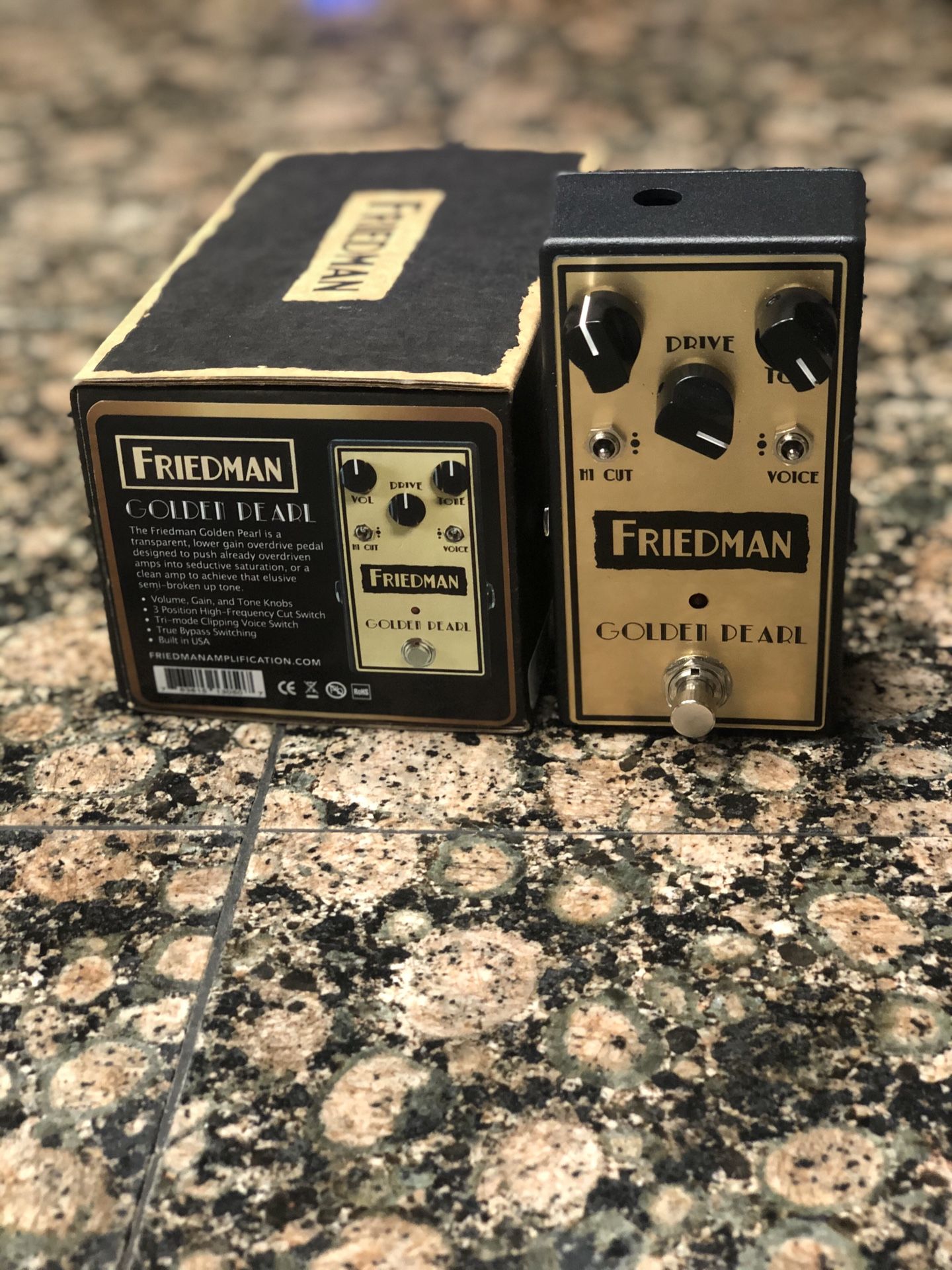 Friedman Golden Pearl guitar pedal