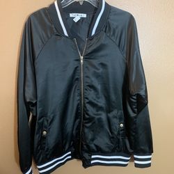 Say What? Black and White Bomber Jacket