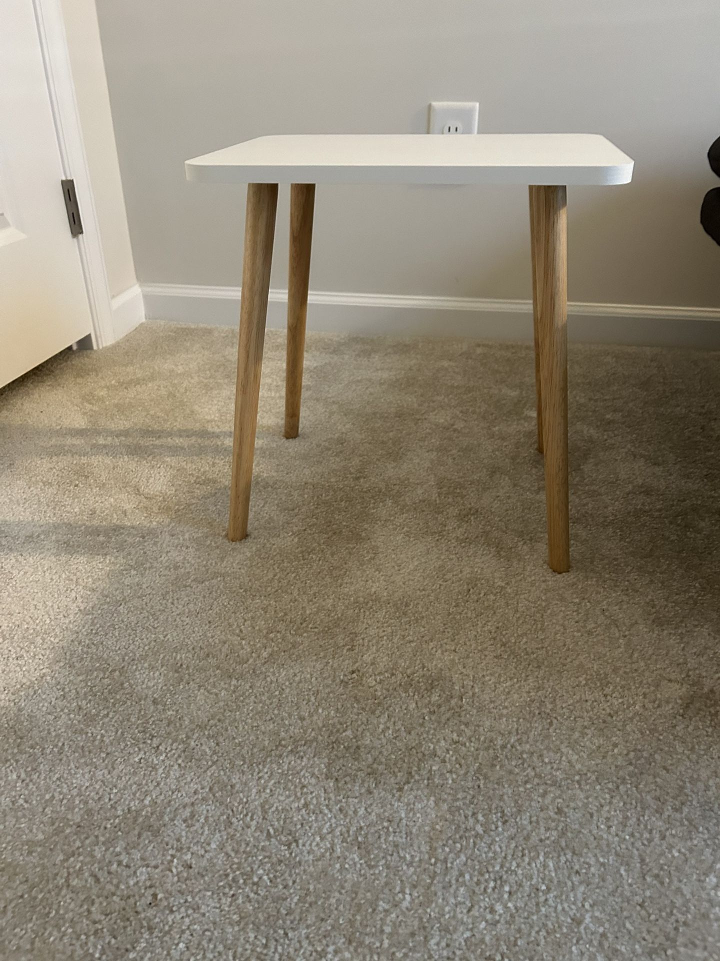 White Small End Table