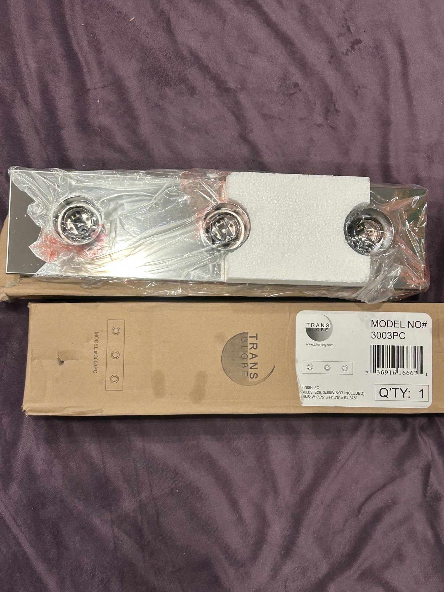 Trans Globe 3-Light Chrome Vanity Fixture (Model 3003PC) 
