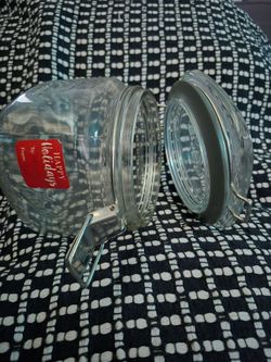Ball GLASS storage jar with wire  bail  closure
