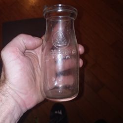 Vintage half Pint Glass milk bottle