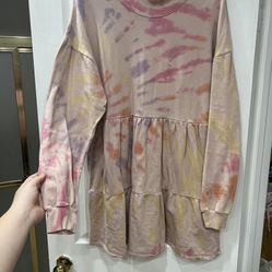 New Tie Dye Sweater Dress