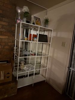 white glass shelf