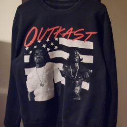 Outkast Graphic Print Black Crew Neck Sweatshirt Men's Medium Cotton Polyester