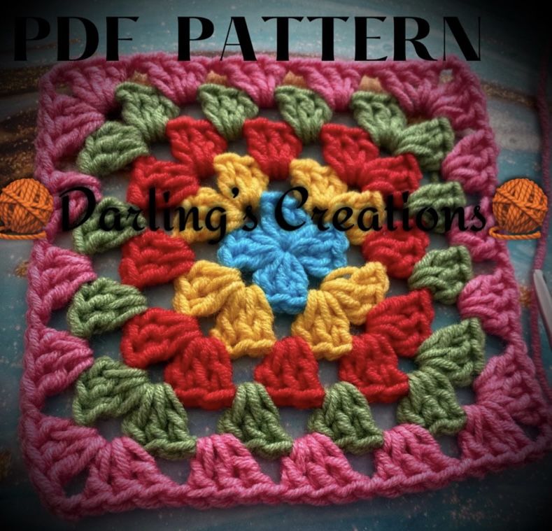 Granny Squares Crocheted Trimmed Handmade 24pcs