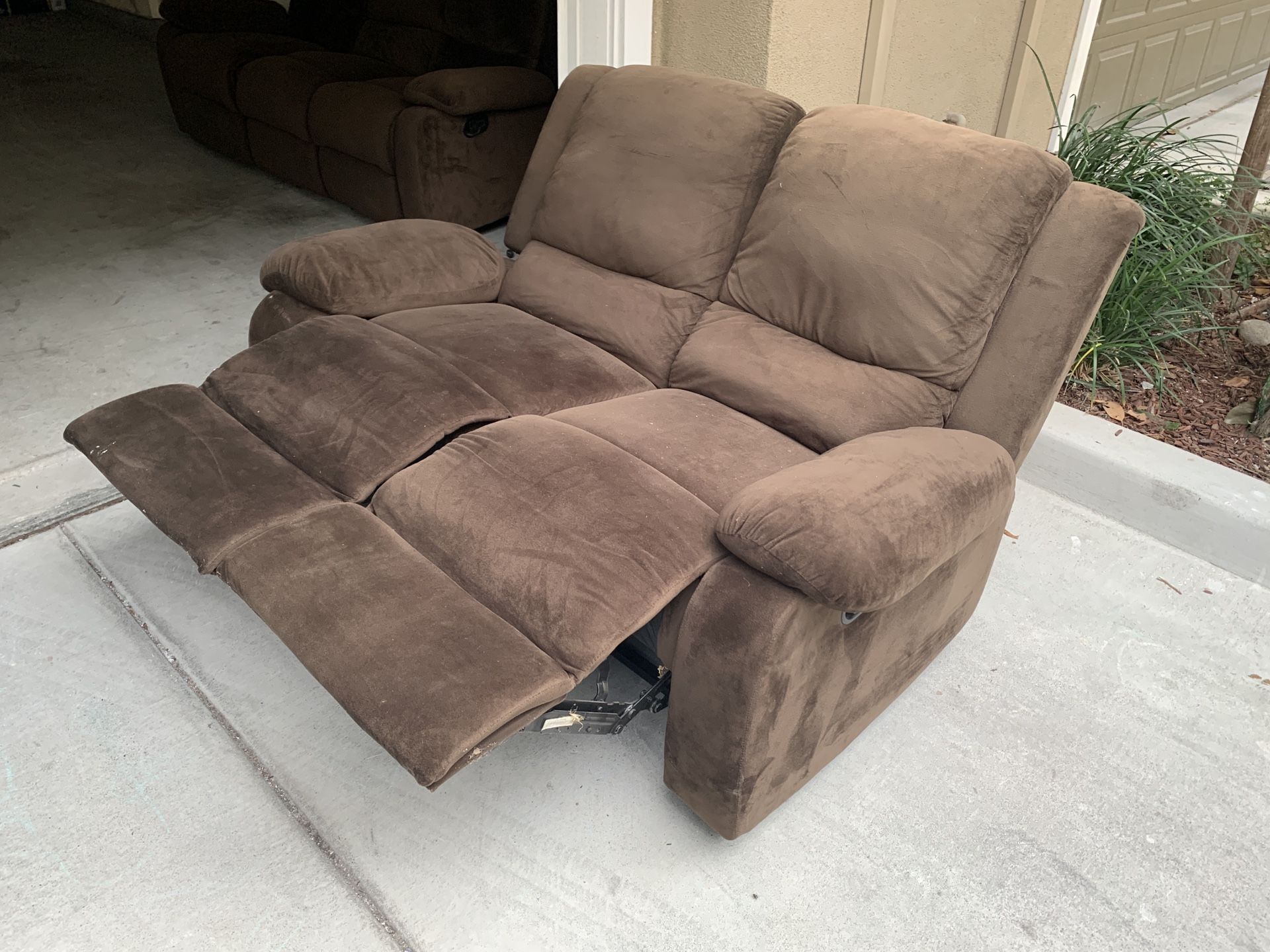 Free Microsuede Sofa and Love Seat Recliners