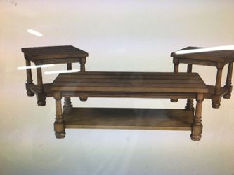 3 piece set coffee table and 2 end tables