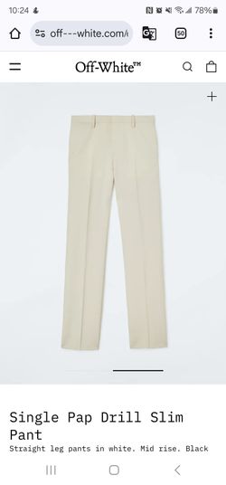 off white pap drill slim pants ivory Size 34 US