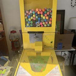 Bouncy Ball Candy Baseball Quarter Vending Machine