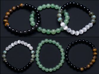 BRAND NEW! Handcrafted Natural Gemstone Beaded Trio Bracelets