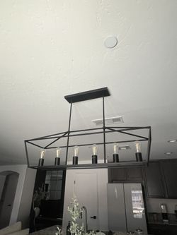 Black 6 Bulb Chandelier Light