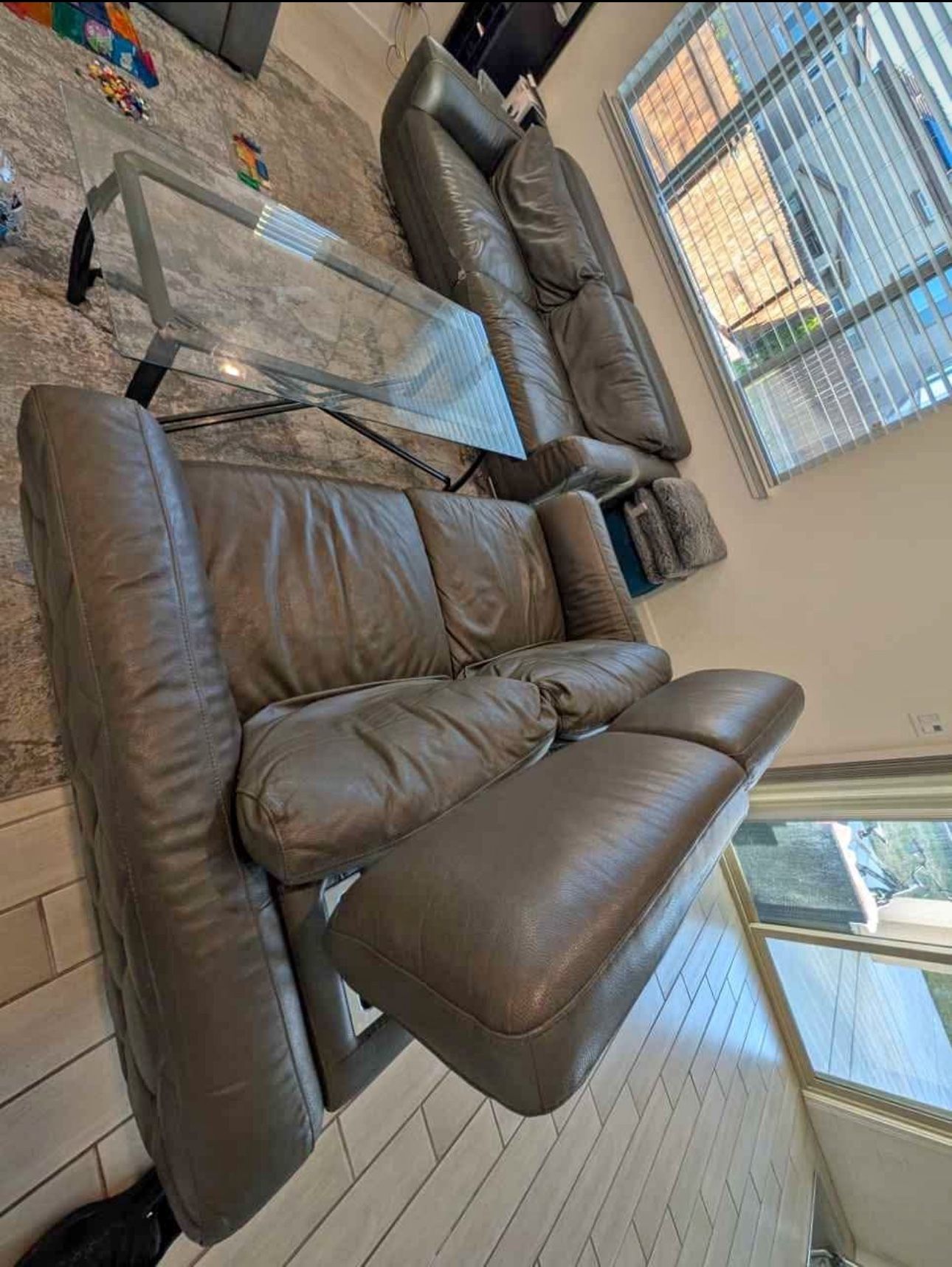 Two Piece Brown Recliner Set