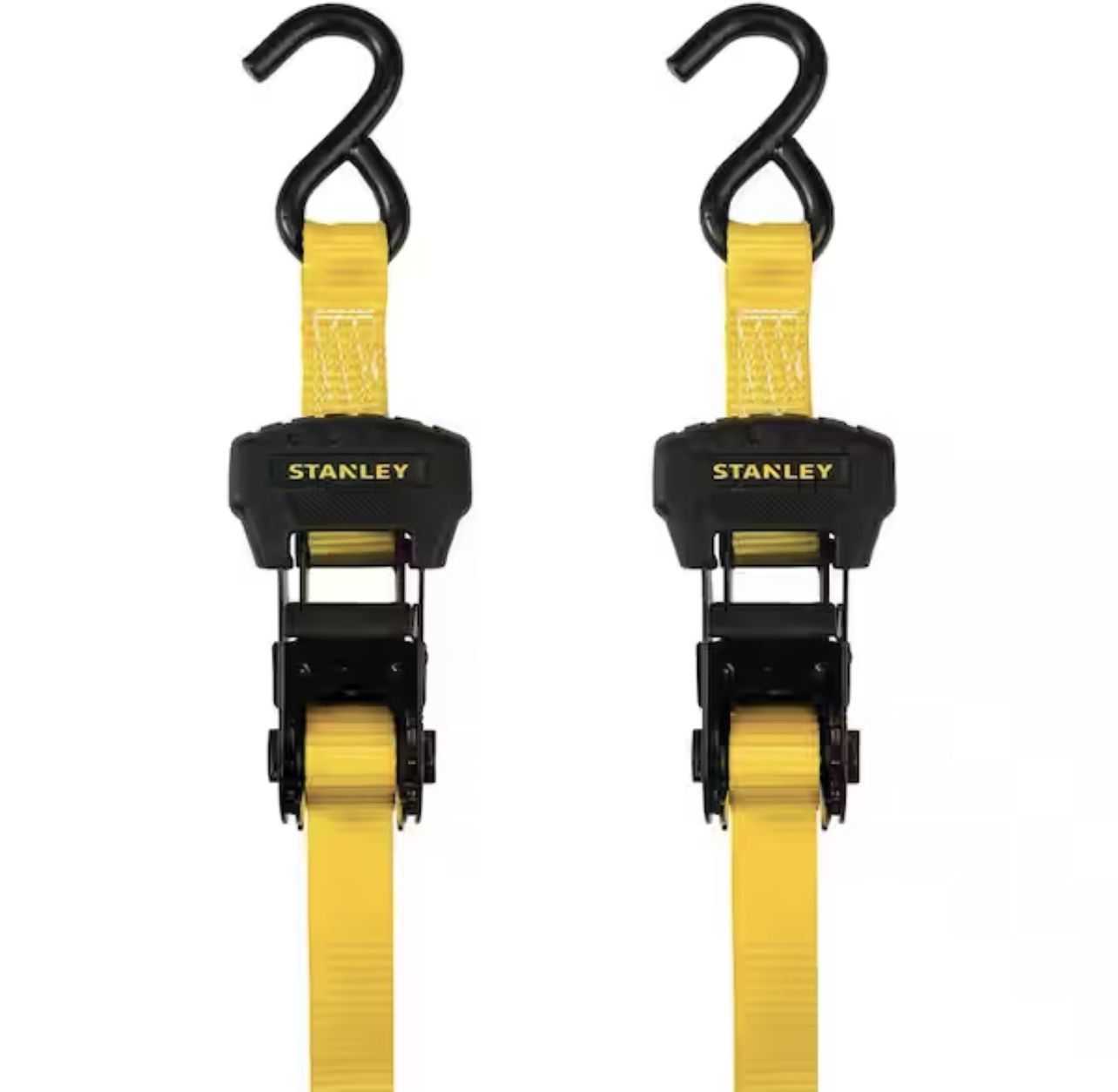 Stanley 1.25 in. x 16 ft. / 3000 lbs. Break Strength Ratchet Straps (2-Pack)