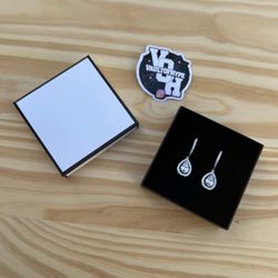Moissanite Pearl Halo Earrings