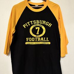 Pittsburgh Steelers Pittsburgh Steelers Black Yellow Jersey Shirt Ben Roethlisberger #7 Size XL 