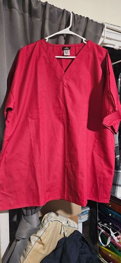 Red Medical Scrub Top