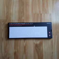 New Macally Ultra Slim USB Wired Keyboard 