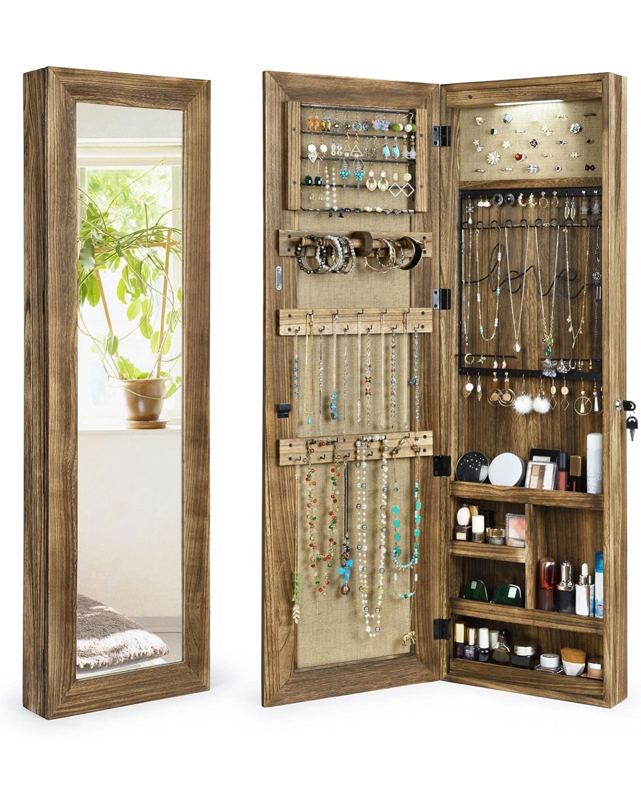 Jewelry Armoire Cabinet With Mirror