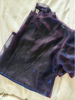 Iridescent sheer rave tops