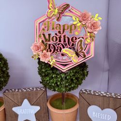 3D Mother's Day Cake Topper, Bouquet Topper