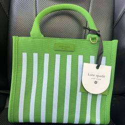 Kate Spade New York x Target Stripe Knit Crossbody Bag Green Brand New 