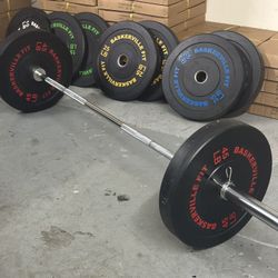 BRAND NEW 260lb set of Olympic Bumper Plates. Our Crossfit