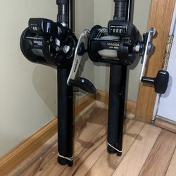 Trolling rods and line counter reels combo, salmon fishing gear