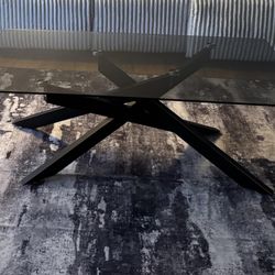 Coffee Table With Glass Top Black [NEW]