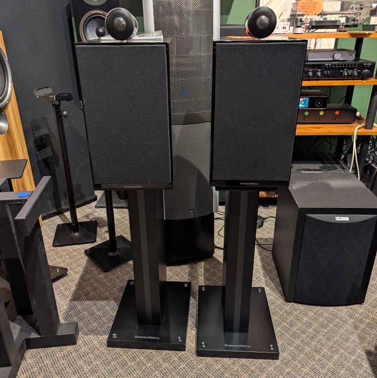 Bowers & Wilkins B&W CM6-S2 Speakers + Speaker Stands & Manual