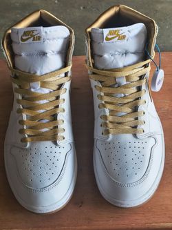 Jordan 1 High White Metallic Gold No Box