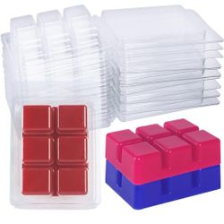 Wax Melt Molds Pack of 100 Clear Plastic Wax Melt Molds Clam Shell Molds