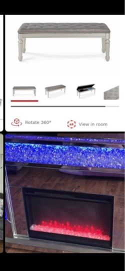 Electric fireplace and bench sold separately!!