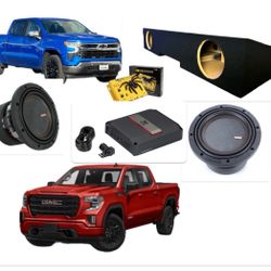 GMC SIERRA CHEVY SILVERADO 2019-2025 Bass Package Installed Memphis Mojo 8” 3600 Watts