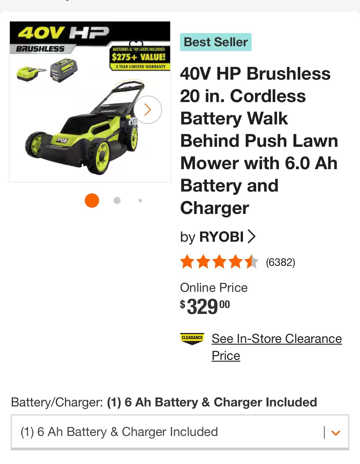 Ryobi Electric Lawn Mower 