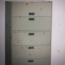 Hon 5 Drawer Filing Cabinet Lateral Legal File