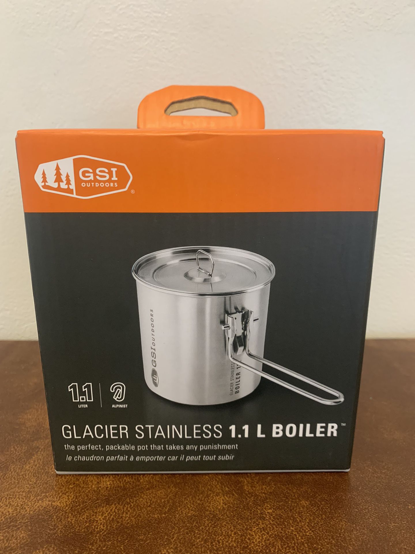 GSI Glacier Stainless 1.1L Boiler/ Backpacking/ Ultralight/ Pot/ Hiking/ Camping/ Fishing/ PCT/ 