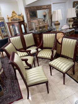 Set of 6 Neoclassical Style Striped Dining Chairs🌷$250 for All