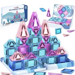 68 PCS Mini Magnetic Tiles Travel Set for Kids Ages 3+
