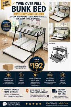 Brand new triple bunk bed mattresses not included